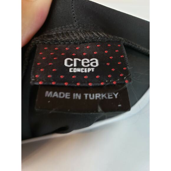 CREA CONCEPT Black Poly stretch Blouse 38/US 8 Lagenlook Oversize Slouch Top - Picture 3 of 6